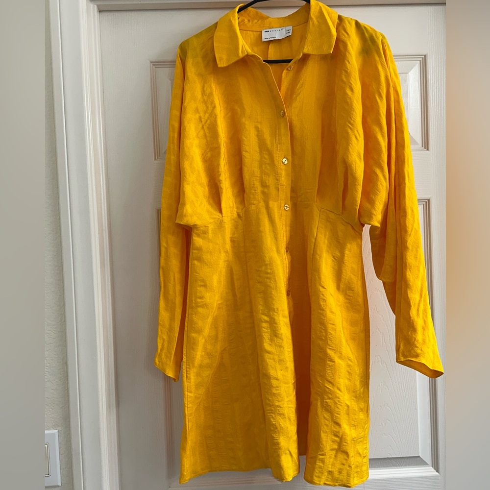 ASOS Yellow Shirt Dress - Picture 2 of 4